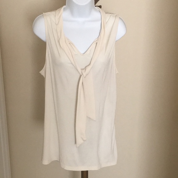 Banana Republic Tops - Banana Republic Off White Tie neck Blouse